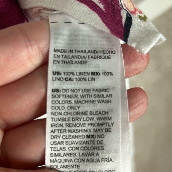 Chico’s No Iron 100% Linen Floral Shirt Button Up Watercolor Tropical Sz 1 Or 8 - Picture 9 of 9